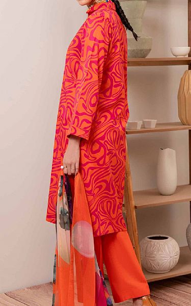 Nishat Orange/Pink Lawn Suit | Pakistani Lawn Suits- Image 2