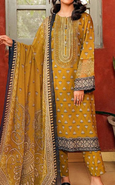 Nishat Mustard Lawn Suit | Pakistani Lawn Suits- Image 1