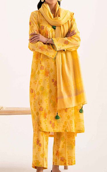 Nishat Mustard Lawn Suit | Pakistani Lawn Suits- Image 1