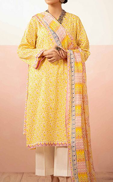 Nishat Yellow Lawn Suit | Pakistani Lawn Suits- Image 1