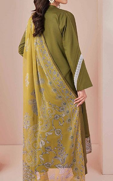 Nishat Olive Green Cambric Suit | Pakistani Lawn Suits- Image 2