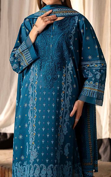 Nishat Denim Blue Lawn Suit | Pakistani Lawn Suits- Image 1