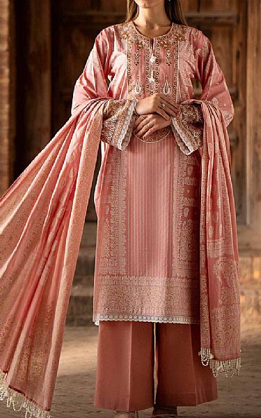 Nishat Brownish Pink Lawn Suit | Pakistani Lawn Suits- Image 1