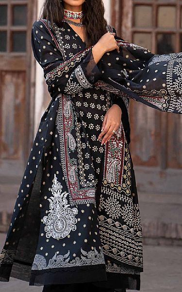 Nishat Black Lawn Suit | Pakistani Lawn Suits- Image 1