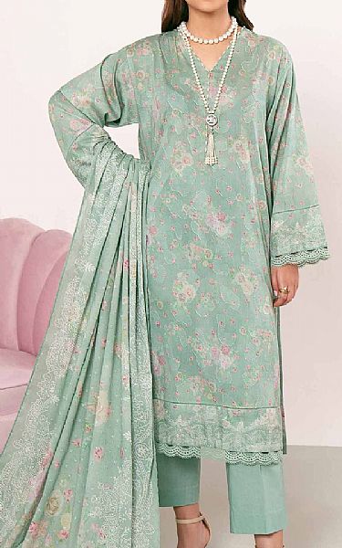 Nishat Summer Green Lawn Suit | Pakistani Lawn Suits- Image 1
