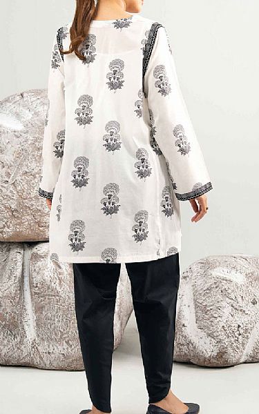 Nishat White/Black Lawn Suit (2 pcs) | Pakistani Lawn Dress in USA- Image 2