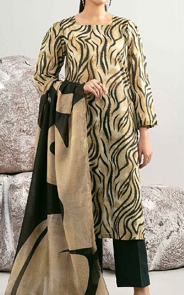 Nishat Ivory/Black Lawn Suit (2 pcs) | Pakistani Lawn Dress in USA- Image 1