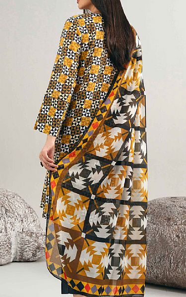 Nishat Mustard/Black Lawn Suit (2 pcs) | Pakistani Lawn Dress in USA- Image 2