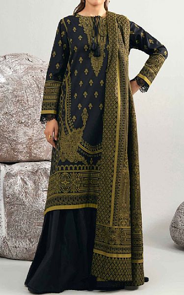 Nishat Black Jacquard Suit | Pakistani Lawn Dress in USA- Image 1