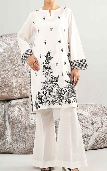 Nishat White Lawn Suit (2 pcs) | Pakistani Lawn Dress in USA- Image 1