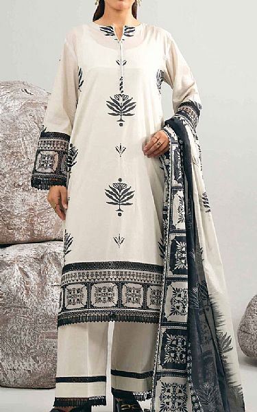 Nishat Off-white Lawn Suit | Pakistani Lawn Dress in USA- Image 1