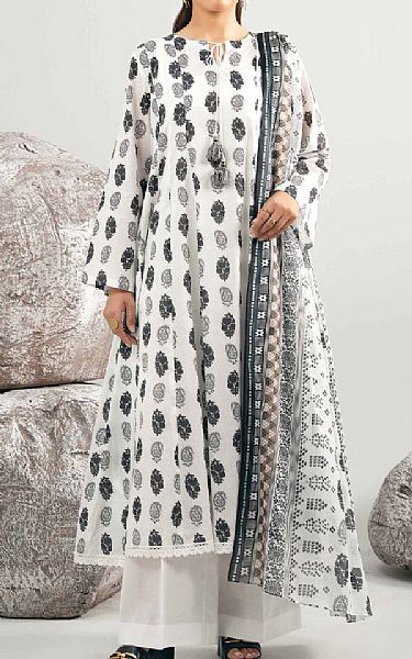 Nishat White/Black Lawn Suit | Pakistani Lawn Dress in USA- Image 1