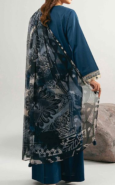 Nishat Denim Blue Cambric Suit | Pakistani Lawn Dress in USA- Image 2