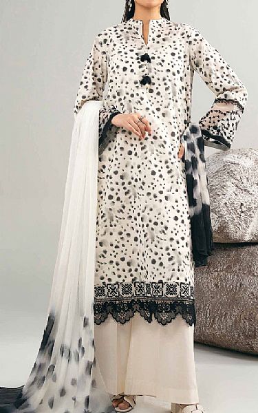 Nishat Off-white Lawn Suit | Pakistani Lawn Dress in USA- Image 1