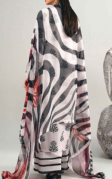 Nishat White/Black Cambric Suit | Pakistani Lawn Dress in USA- Image 2