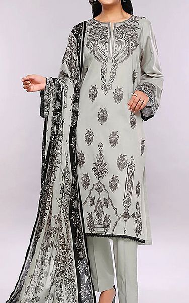 Nishat Light Grey Lawn Suit | Pakistani Dresses in USA- Image 1