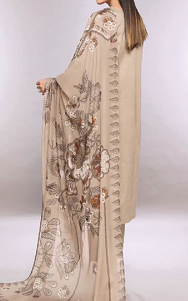 Nishat Beige Lawn Suit | Pakistani Dresses in USA- Image 2