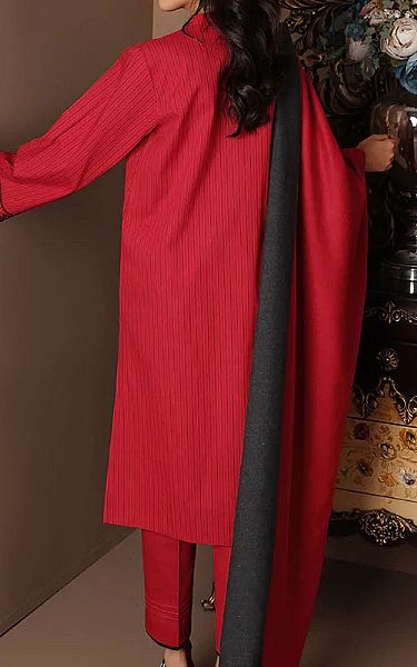Nishat Red Yarn Suit | Pakistani Winter Dresses- Image 2