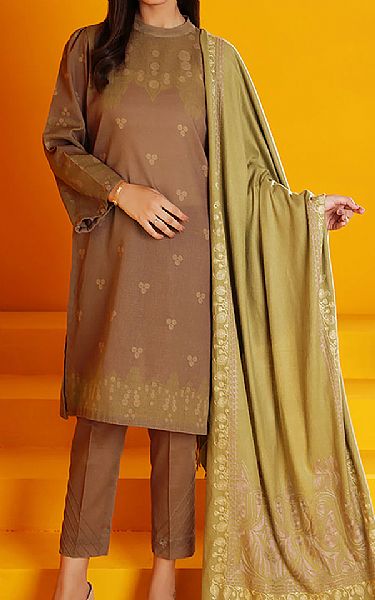 Nishat Brown Khaddar Suit | Pakistani Winter Dresses- Image 1