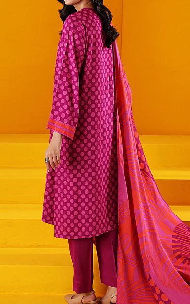 Nishat Magenta Linen Suit | Pakistani Winter Dresses- Image 2