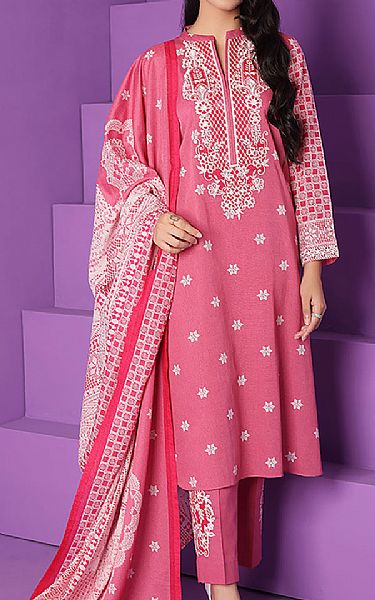 Nishat Hot Pink Khaddar Suit | Pakistani Dresses in USA- Image 1