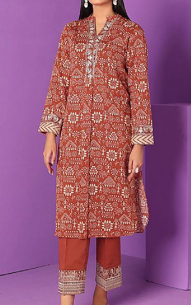 Nishat Coral Khaddar Suit (2 Pcs) | Pakistani Winter Dresses- Image 1
