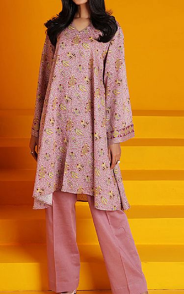 Nishat Tea Pink Khaddar Suit (2 Pcs) | Pakistani Winter Dresses- Image 1