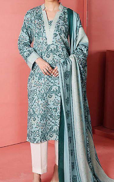 Nishat Sky Blue Karandi Suit (2 Pcs) | Pakistani Dresses in USA- Image 1