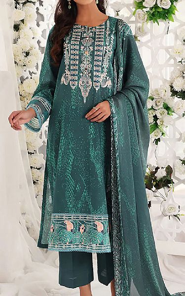 Nishat Teal Lawn Suit | Pakistani Dresses in USA- Image 1
