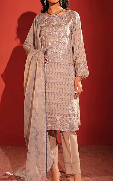 Nishat Beige Lawn Suit | Pakistani Lawn Suits- Image 1