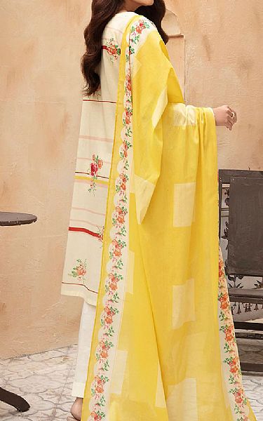Nishat Off-white/Yellow Lawn Suit | Pakistani Dresses in USA- Image 2