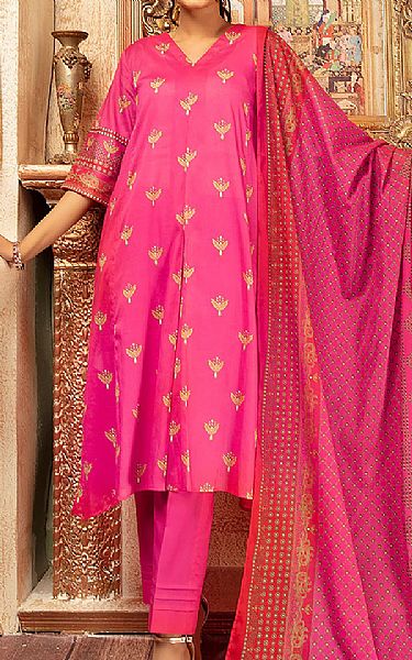 Nishat Hot Pink Lawn Suit | Pakistani Dresses in USA- Image 1