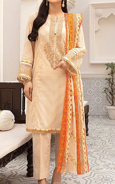 Nishat Ivory Lawn Suit | Pakistani Dresses in USA- Image 1