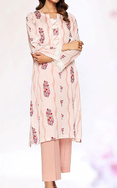 Nishat Off-white/Tea Pink Lawn Suit (2 Pcs) | Pakistani Dresses in USA- Image 1