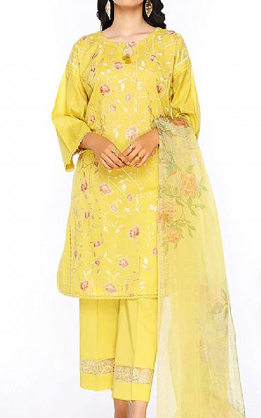Nishat Yellow Lawn Suit | Pakistani Dresses in USA- Image 1