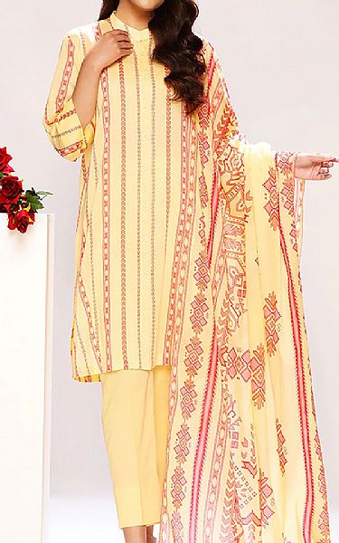 Nishat Light Golden Lawn Suit | Pakistani Dresses in USA- Image 1