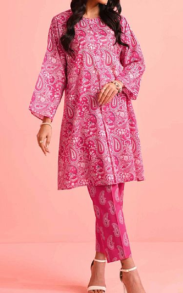 Nishat Hot Pink Lawn Suit (2 Pcs) | Pakistani Lawn Suits- Image 1