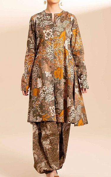 Nishat Brown Lawn Suit (2 pcs) | Pakistani Lawn Suits- Image 1