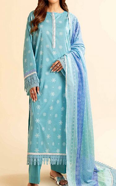 Nishat Fountain Blue Lawn Suit | Pakistani Lawn Suits- Image 1