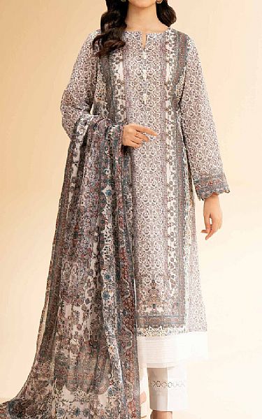 Nishat Off White/Grey Lawn Suit | Pakistani Lawn Dress in USA- Image 1