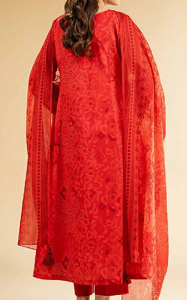 Nishat Coral Red Lawn Suit (2 pcs) | Pakistani Lawn Dress in USA- Image 2