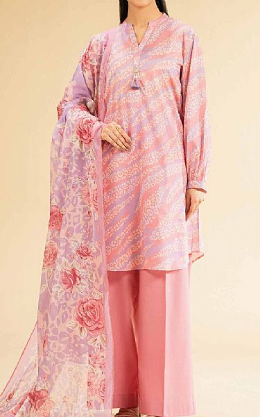 Nishat Pink/Lilac Lawn Suit (2 pcs) | Pakistani Lawn Dress in USA- Image 1