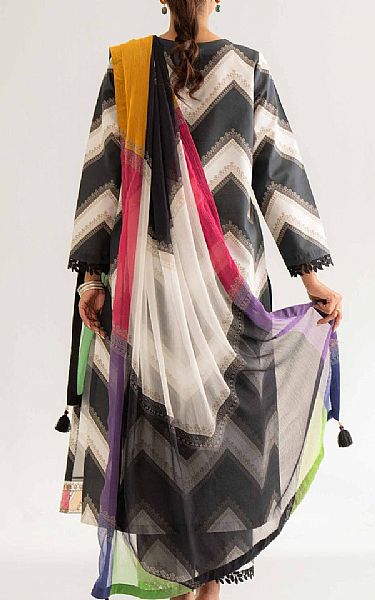 Nishat Black/Off White Lawn Suit | Pakistani Lawn Dress in USA- Image 2