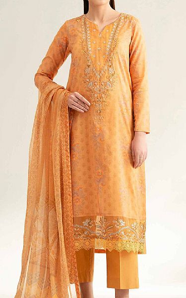 Nishat Pale Orange Lawn Suit (2 pcs) | Pakistani Lawn Dress in USA- Image 1