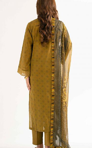 Nishat Satin Sheen Gold Lawn Suit (2 pcs) | Pakistani Lawn Dress in USA- Image 2