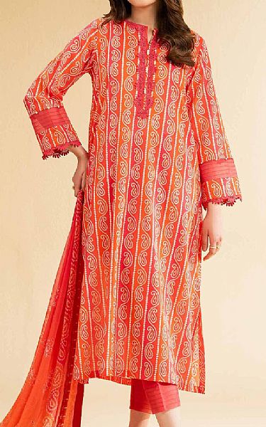 Nishat Orange/Pink Lawn Suit (2 pcs) | Pakistani Lawn Dress in USA- Image 1