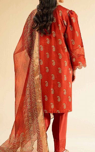 Nishat Flame Red Lawn Suit (2 pcs) | Pakistani Lawn Dress in USA- Image 2