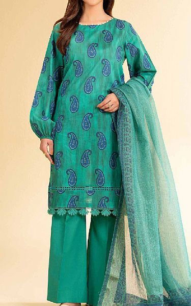 Nishat Sea Green Lawn Suit (2 pcs) | Pakistani Lawn Dress in USA- Image 1