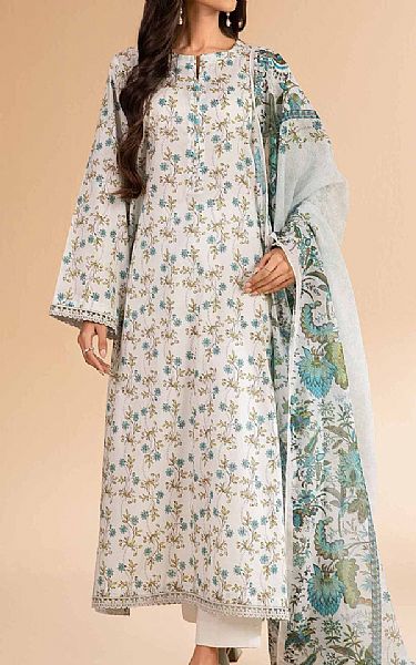 Nishat Off White Lawn Suit (2 pcs) | Pakistani Lawn Dress in USA- Image 1