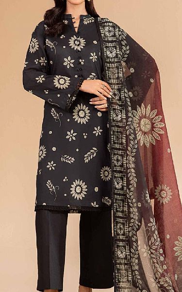 Nishat Black Lawn Suit (2 pcs) | Pakistani Lawn Dress in USA- Image 1